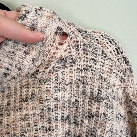 Violeta By Ming Mock Neck Long Sleeve Ribbed Knit Pullover Sweater Gray Medium - Picture 6 of 11